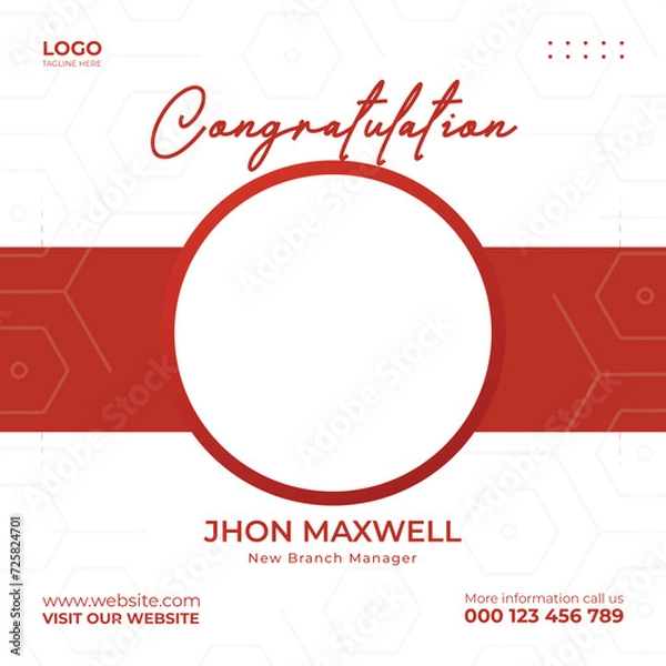 Fototapeta congratulation social media post design or instagram banner design