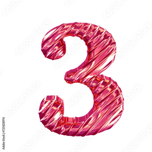 Obraz Ribbed pink  symbol.number 3