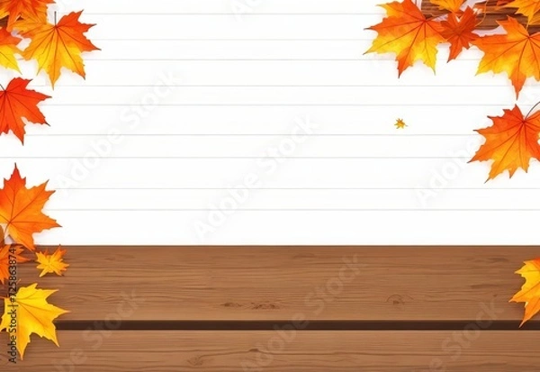 Obraz Free vector realistic fall wood background