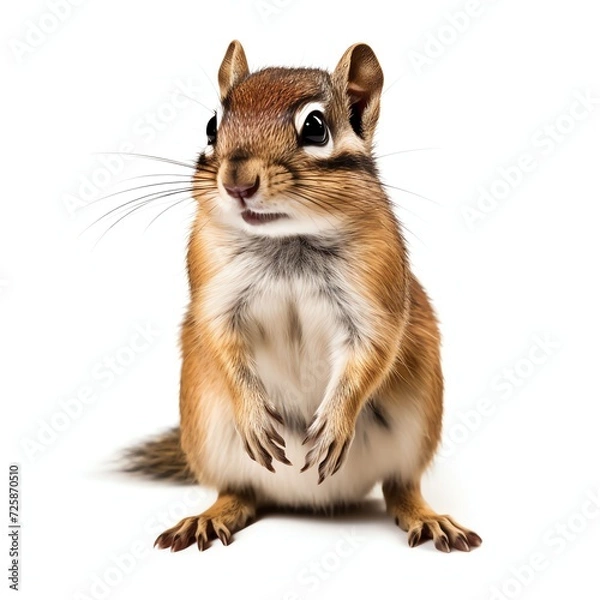 Fototapeta a chipmunk, studio light , isolated on white background