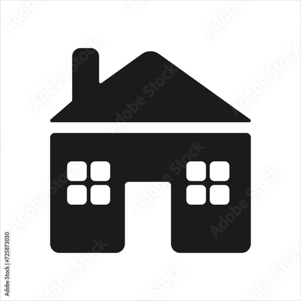 Fototapeta Free vector home sign icon front side in white background.