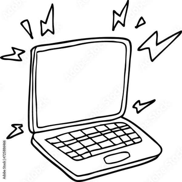 Fototapeta cartoon laptop computer