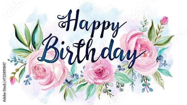 Obraz elegant and tender Happy Birthday lettering