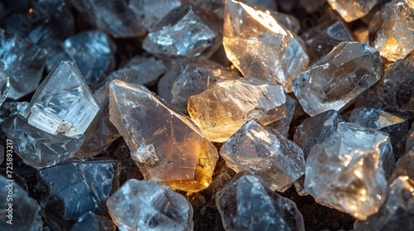 Obraz set of rough diamonds  top view