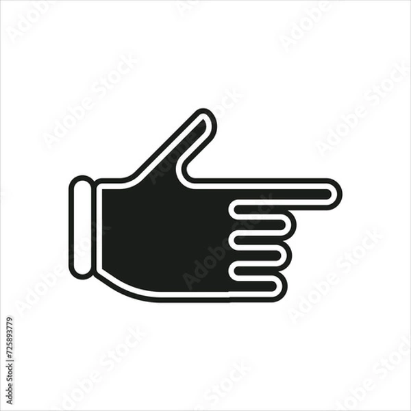 Fototapeta Free vector hand with pointing finger icon in white background.