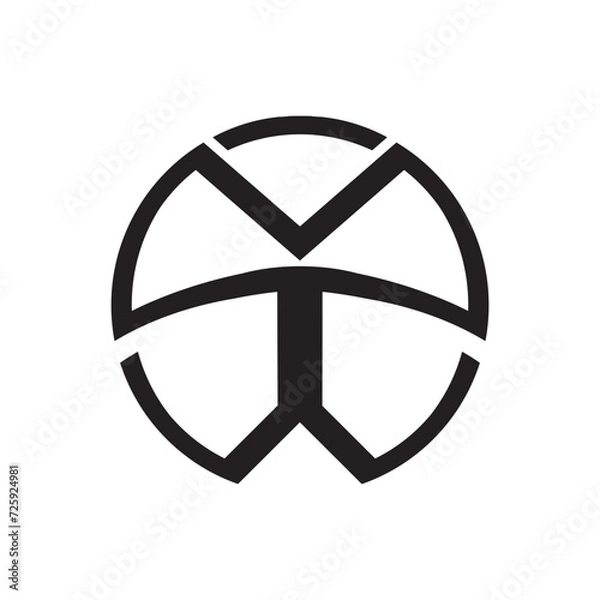 Fototapeta Initial Letter V T  Logo Vector 