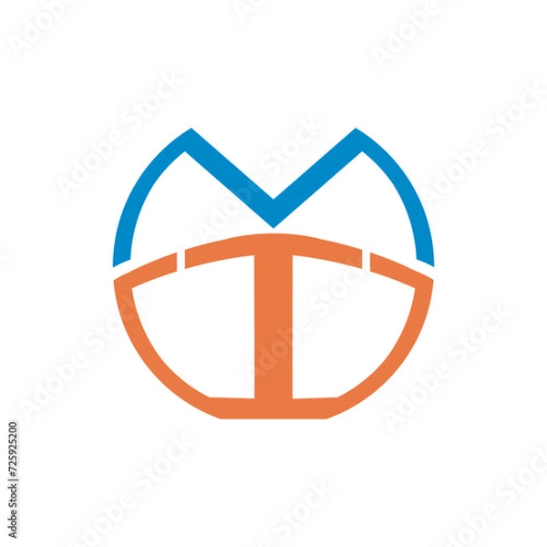 Fototapeta Initial Letter V T Logo Vector Design