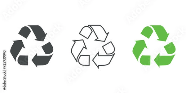 Obraz Recycle icon set vector. Rotate circle symbol vector illustration
