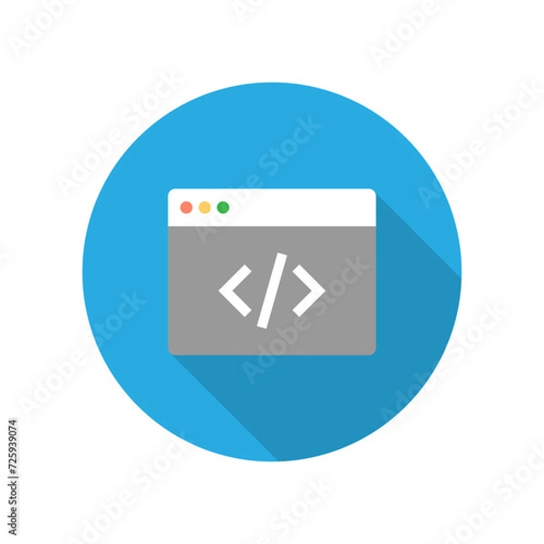 Obraz Web page and symbol coding. Programming, development. Web building, coding concept. Vector illustration. EPS 10