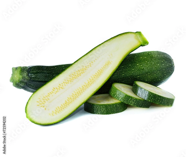 Obraz fresh vegetable zucchini isolated on white background