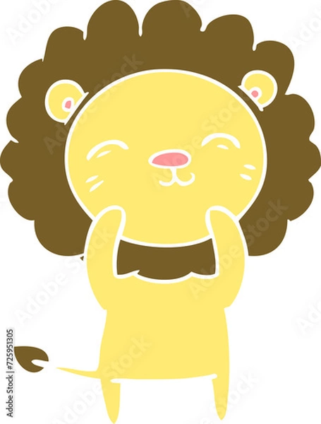 Obraz flat color style cartoon lion