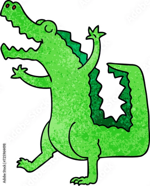 Fototapeta quirky hand drawn cartoon crocodile