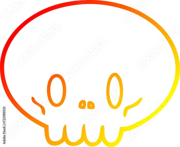 Obraz warm gradient line drawing cartoon skull