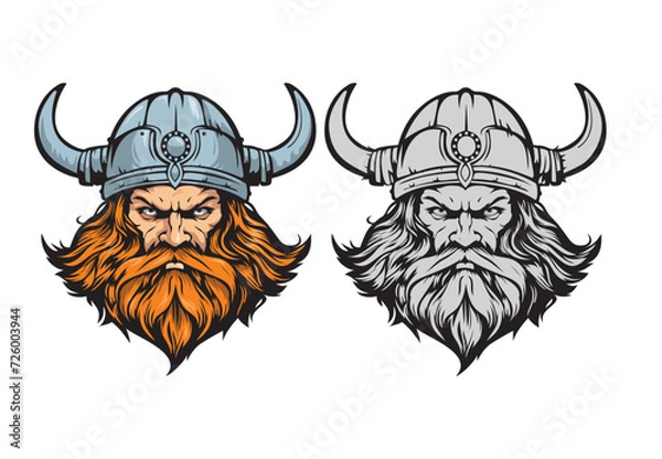 Obraz viking head vector logo