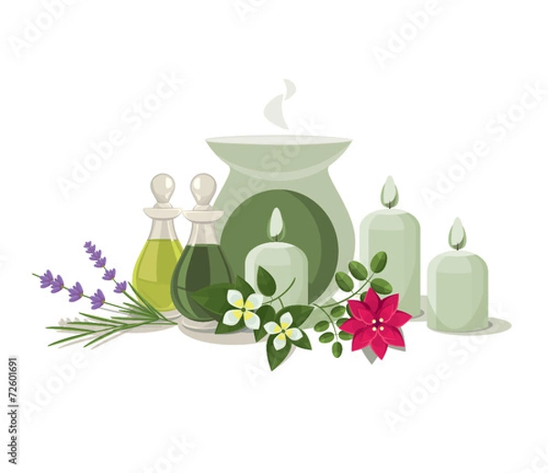 Obraz vector aromalamp and essential oils