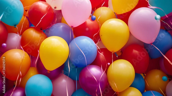 Fototapeta カラフルで楽しいパーティー気分の風船背景