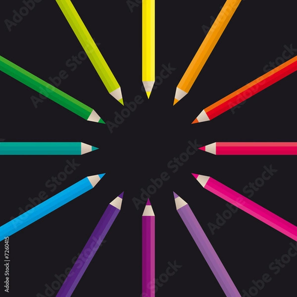 Fototapeta Pencils Color Wheel (Vector)