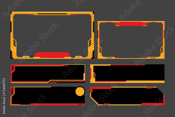 Obraz Modern frame screen twitch panel overlays for streamer and gamers