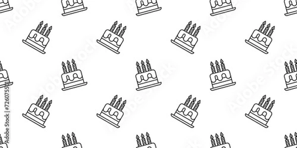 Obraz Delicious cake pattern drawing in line