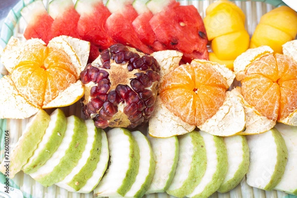 Fototapeta Various Thai fruits taken in top view