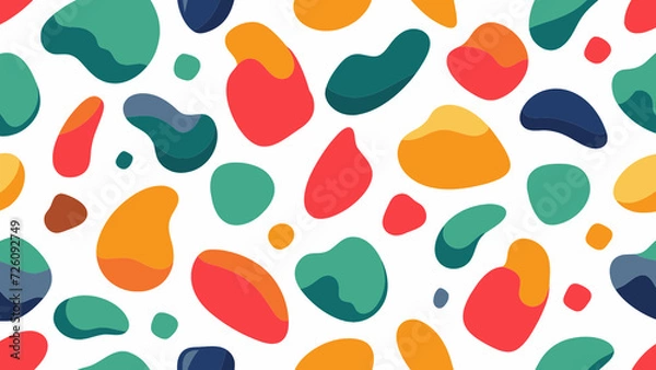 Obraz Soft color random brush shapes Seamless pattern