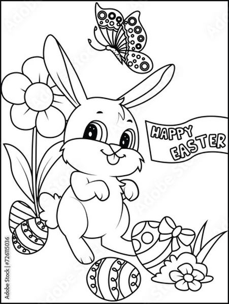 Obraz easter coloring page for kids