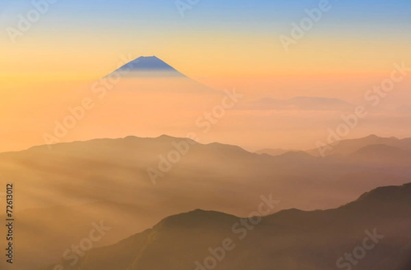 Fototapeta Mt.Fuji and sea of clouds from Kitadake, Minami Alps, Japan
