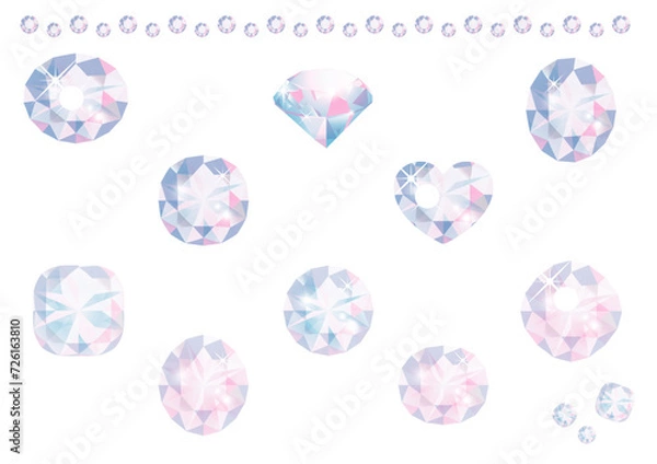 Obraz 虹色に煌めくブリリアントカットダイヤ