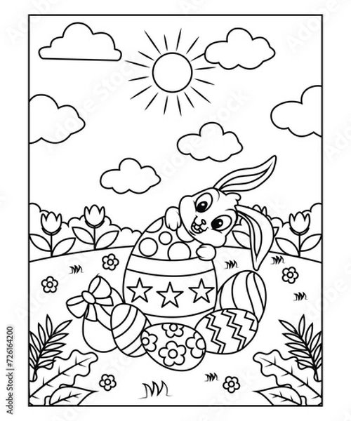 Fototapeta easter coloring page for kids