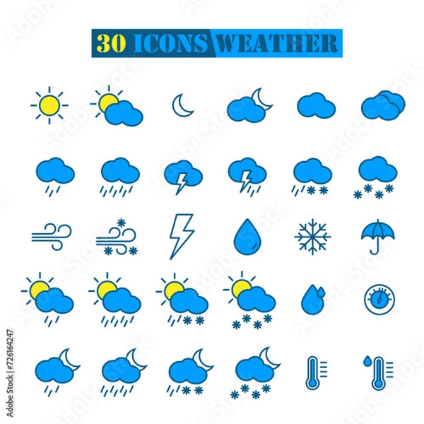 Obraz weather icons set