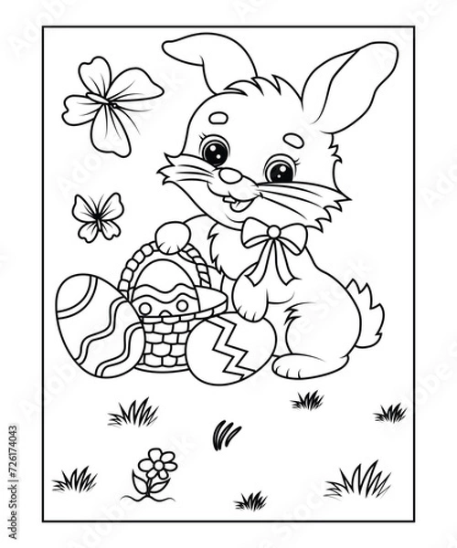 Fototapeta easter coloring page for kids