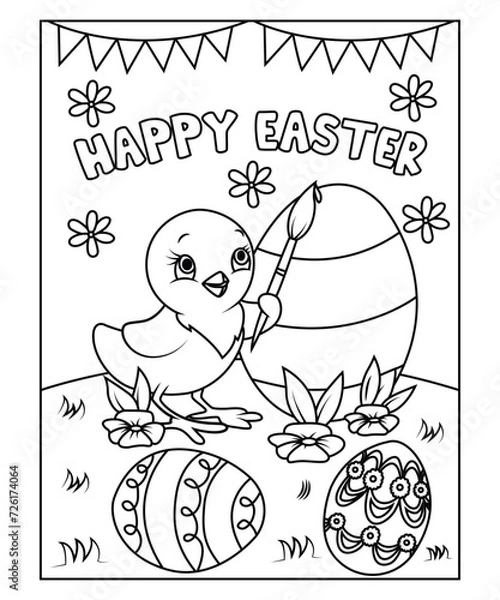 Fototapeta easter coloring page for kids