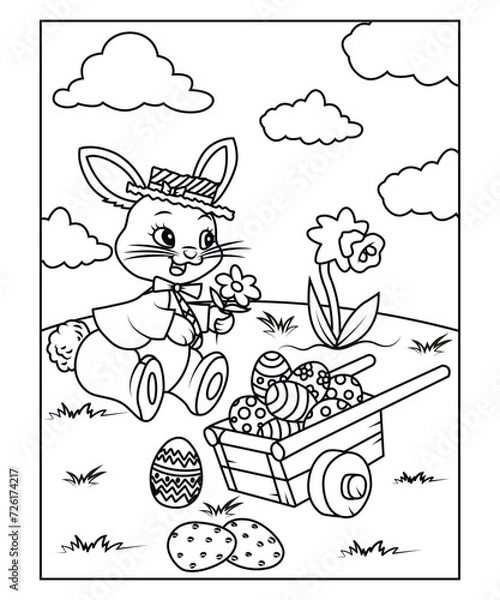 Fototapeta easter coloring page for kids