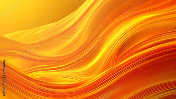 Fototapeta Abstract Waves in Orange and Yellow