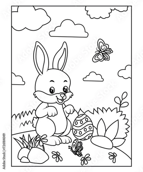 Fototapeta easter coloring page for kids