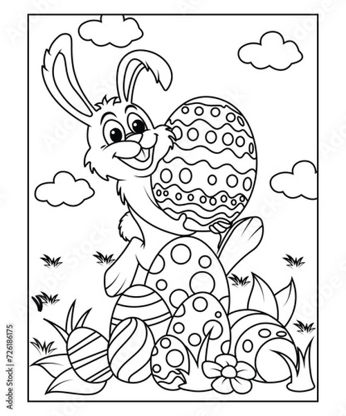 Fototapeta easter coloring page for kids