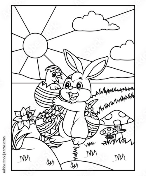 Fototapeta easter coloring page for kids