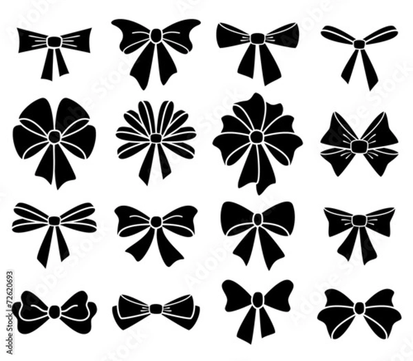 Fototapeta vector collection of bows on white background