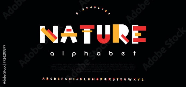 Fototapeta Nature, luxury modern font alphabet vector set