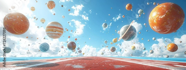 Fototapeta Celestial Symphony: A Mesmerizing Tapestry of Orbiting Worlds