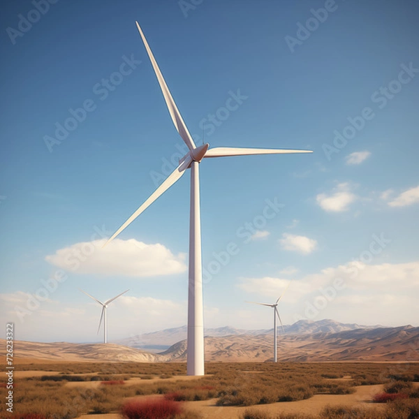 Fototapeta wind turbine in the field