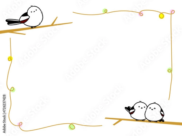 Obraz 可愛いシマエナガのフレーム02