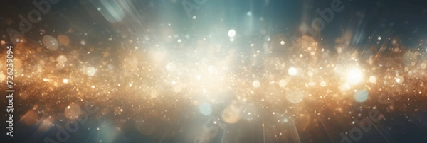 Fototapeta Abstract light background like space or explosion with glowing sparks, copy space abstract panorama backdrop 