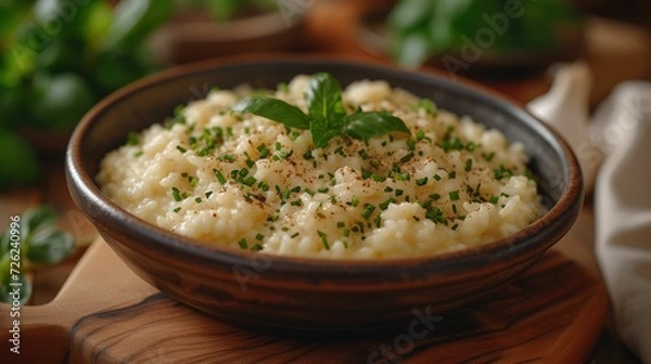 Fototapeta Simple Luxury: Velvety Risotto - Rich Texture Made with Everyday Ingredients