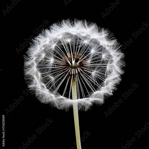 Obraz dandelion on a black background-