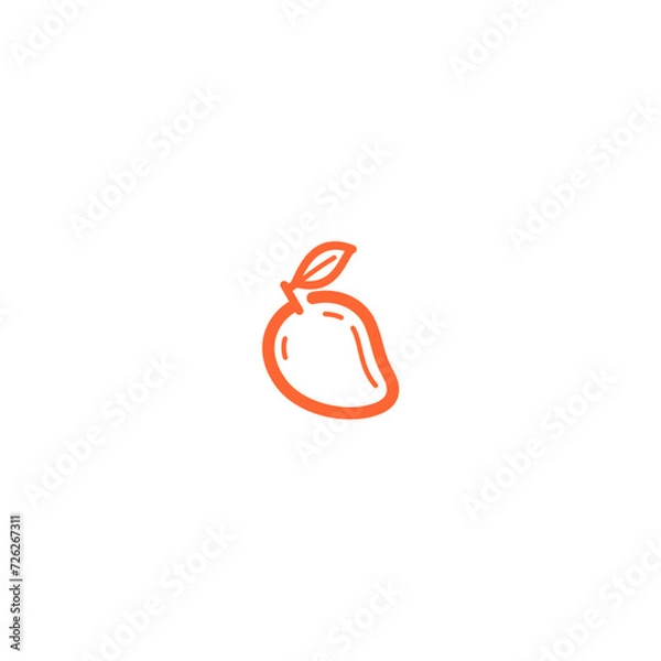 Fototapeta vector orange mango element food