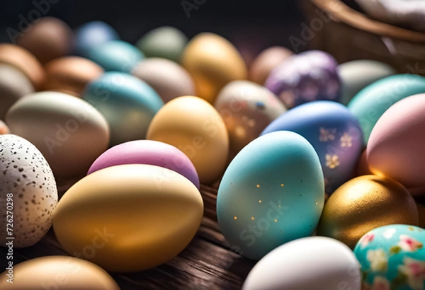 Fototapeta AI Generative illustration of a traditional Easter holiday design