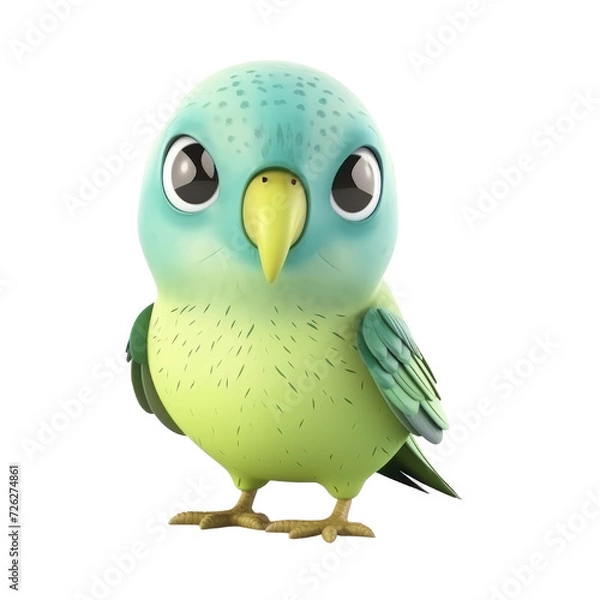 Fototapeta Cartoon Parakeet PNG Cutout, Generative AI