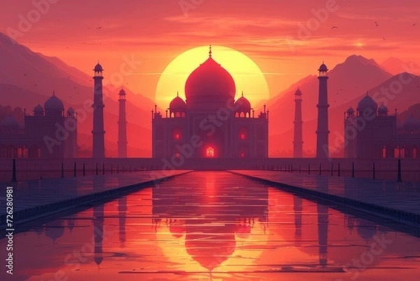 Fototapeta islamic greeting card for Ramadan kareem or ied mubarak background