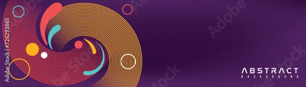 Obraz Abstract colorful line circle background illustrator